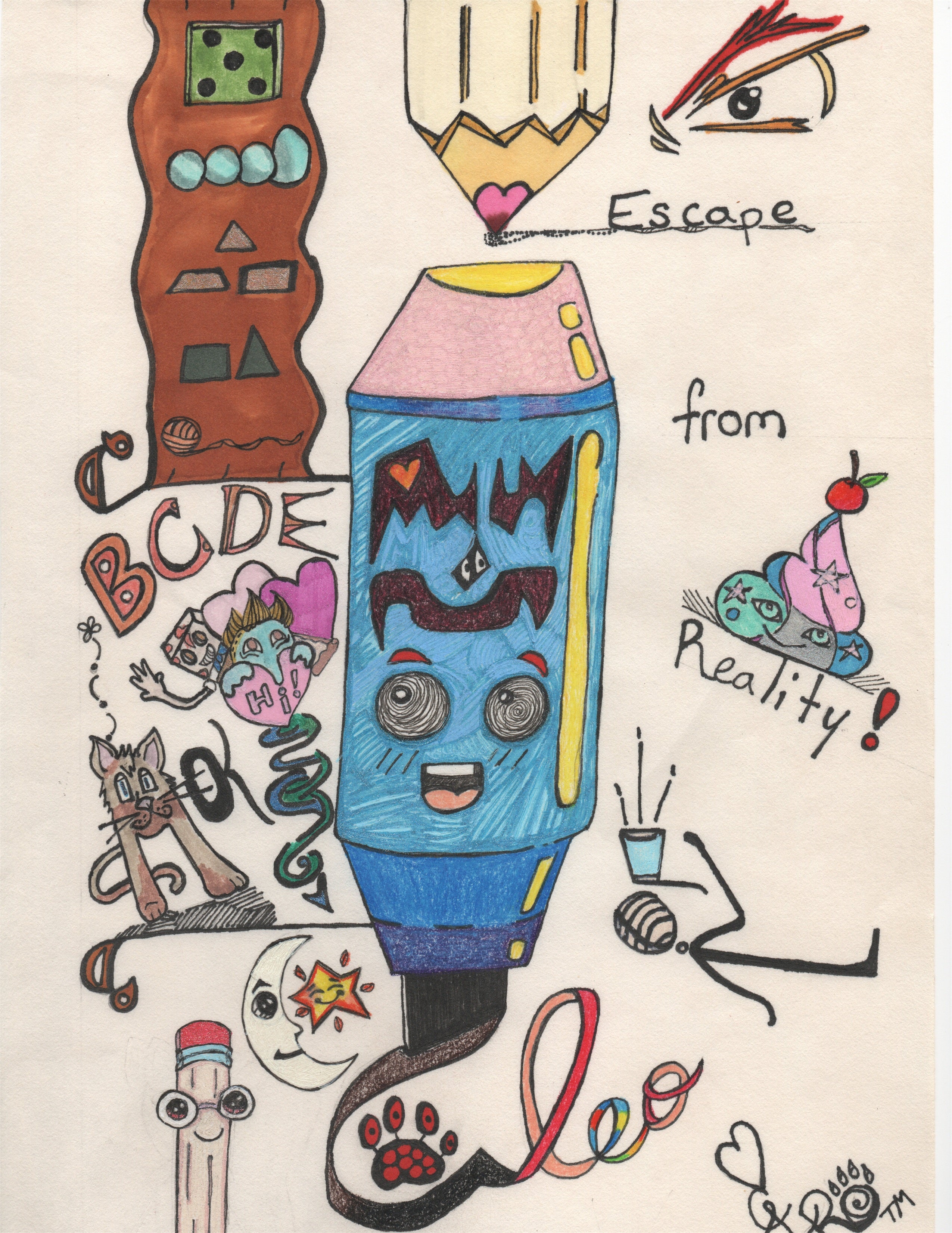 Escape From Reality surreal adult coloring book digital download cover