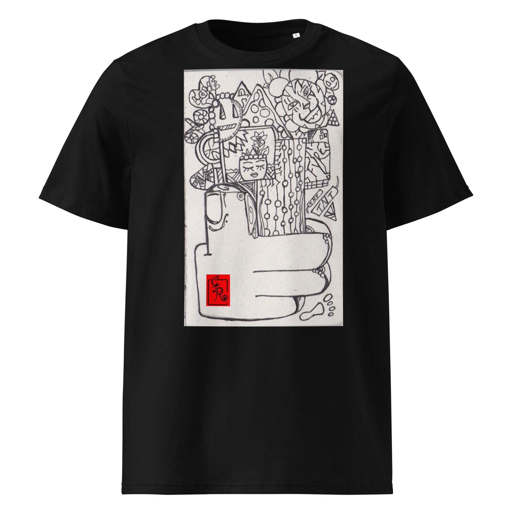 Hitchhiker Organic Tee black front view
