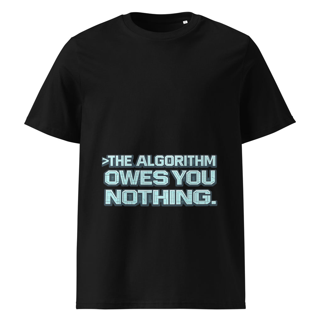 Algo Organic Tee black front view
