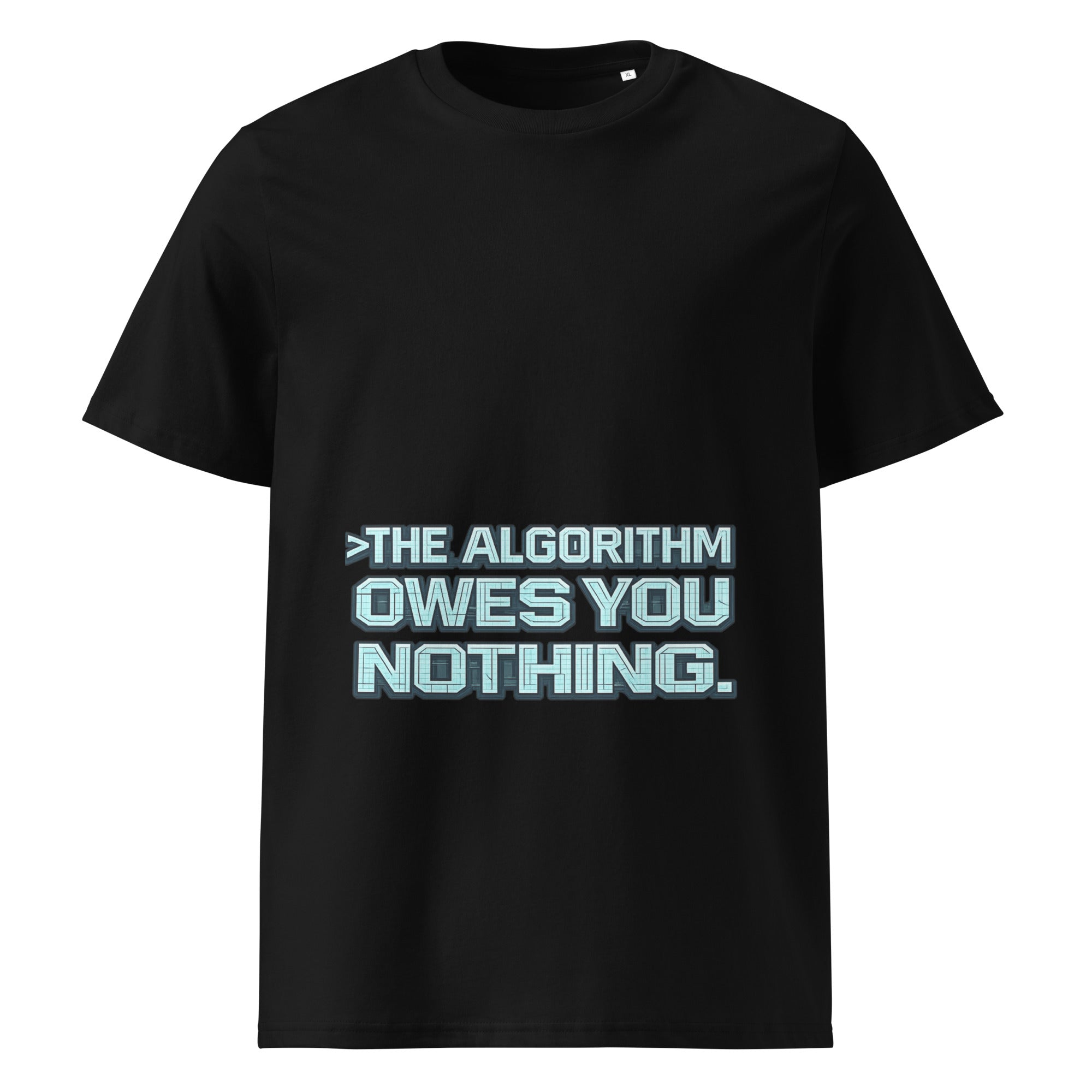 Algo Organic Tee black front view
