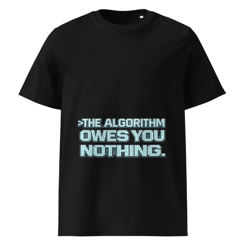 Algo Organic Tee black front view
