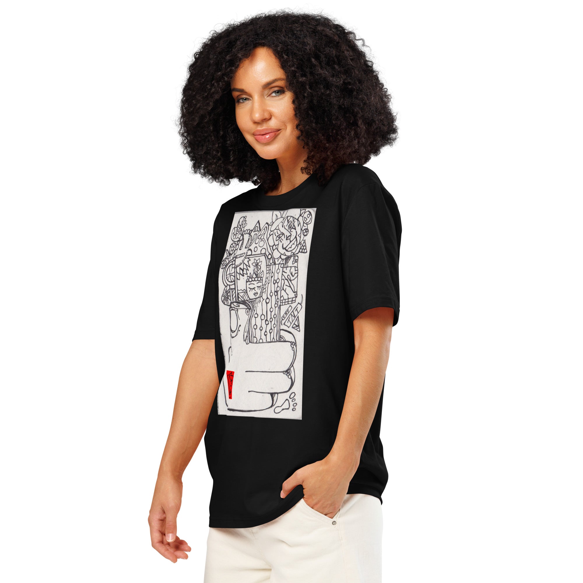 Hitchhiker organic cotton graphic tee lifestyle shot
